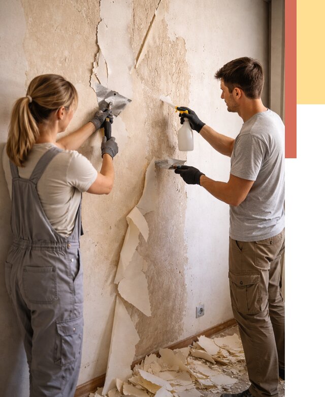 Снятие старых обоев в Кулебаках от 5411 руб. под ключ недорого | ОТДЕЛОЧНИК-Клб