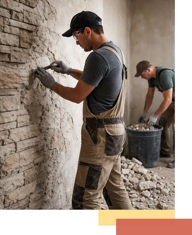 Демонтаж декоративного камня в Кулебаках профессионально и безопасно