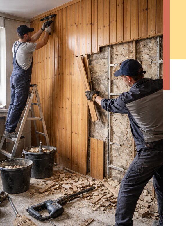 Демонтаж вагонки со стен в Кулебаках от 1494 руб. — снятие, удаление, срочно | ОТДЕЛОЧНИК-Клб