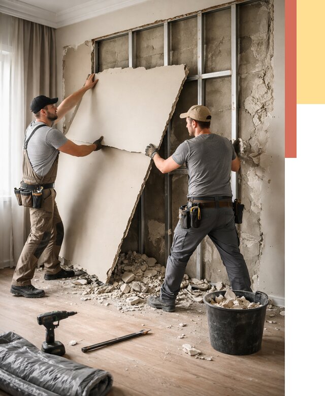 Демонтаж гипсокартона со стен в Кулебаках от 361 руб. — услуги демонтажа | ОТДЕЛОЧНИК-Клб