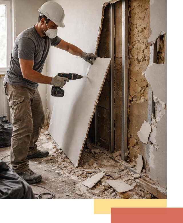 Демонтаж гипсокартона со стен в Кулебаках качественно и быстро