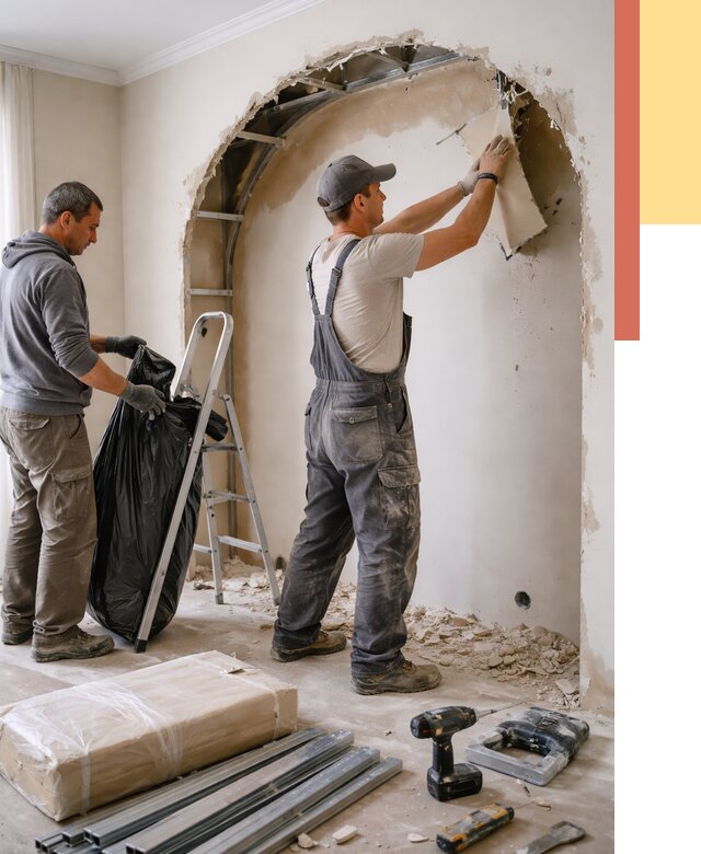 Демонтаж арки из гипсокартона в Кулебаках от 3607 руб. — услуги под ключ | ОТДЕЛОЧНИК-Клб