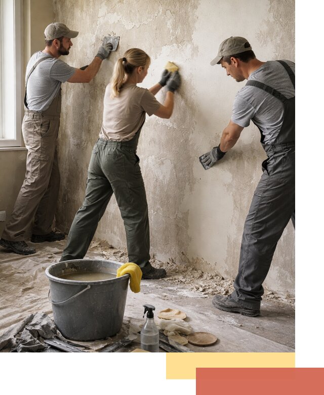 Очистка стен от клея и грунтовки в Кулебаках качественно и быстро