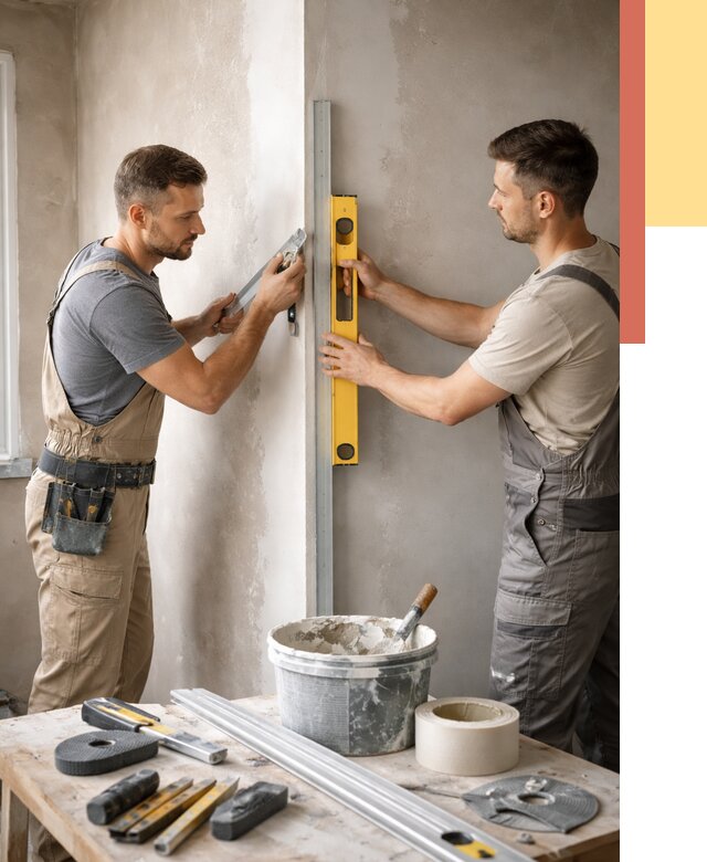 Выведение углов стен в Кулебаках от 1907 руб. быстро и недорого | ОТДЕЛОЧНИК-Клб