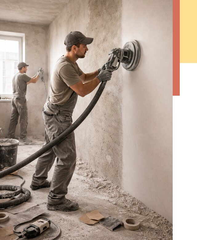 Шлифовка стен в Кулебаках от 1237 руб/м2 — быстро и недорого | ОТДЕЛОЧНИК-Клб