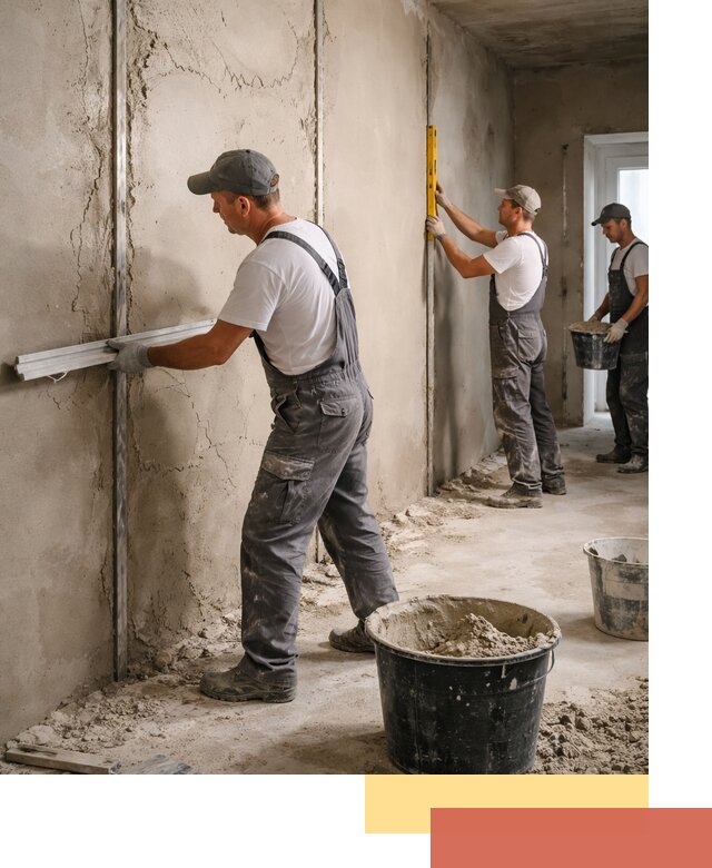 Штукатурка стен по маякам в Кулебаках — точная и ровная поверхность