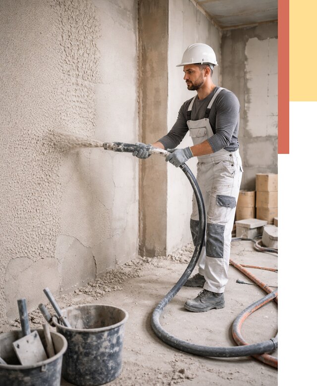 Машинная штукатурка стен в Кулебаках под ключ от 6699 руб./м2 | ОТДЕЛОЧНИК-Клб