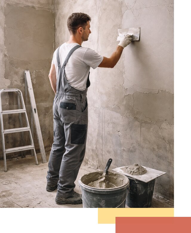 Штукатурка стен в ванной под ключ в Кулебаках