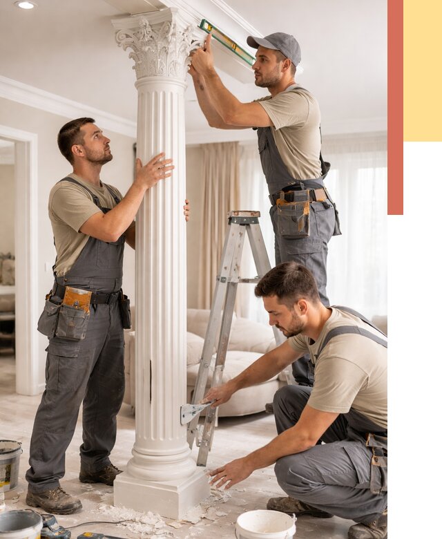 Установка декоративных колонн в Кулебаках от 12367 руб. под ключ | ОТДЕЛОЧНИК-Клб