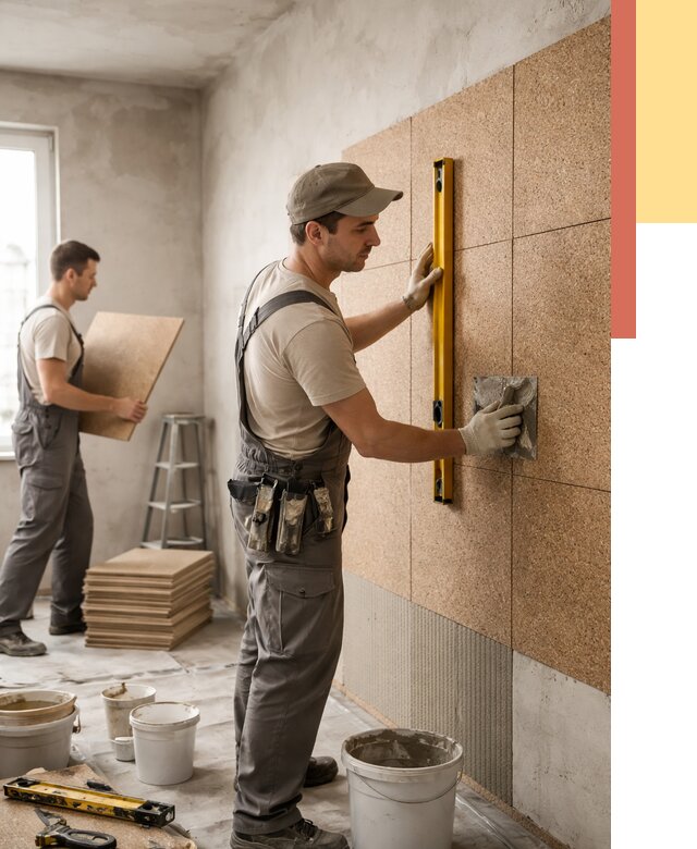 Монтаж пробковых панелей на стены в Кулебаках от 3607 руб. — ОТДЕЛОЧНИК-Клб