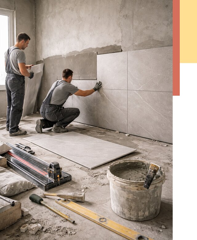 Облицовка стен керамогранитом в Кулебаках от 4329 руб./м² — услуги под ключ | ОТДЕЛОЧНИК-Клб