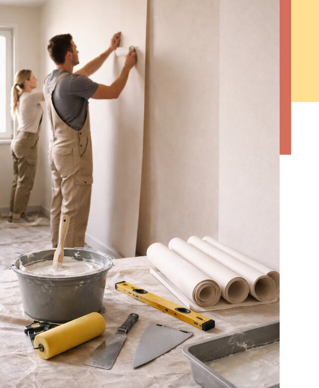 Поклейка бумажных обоев в Кулебаках от 5668 руб./м2 — быстро и недорого | ОТДЕЛОЧНИК-Клб