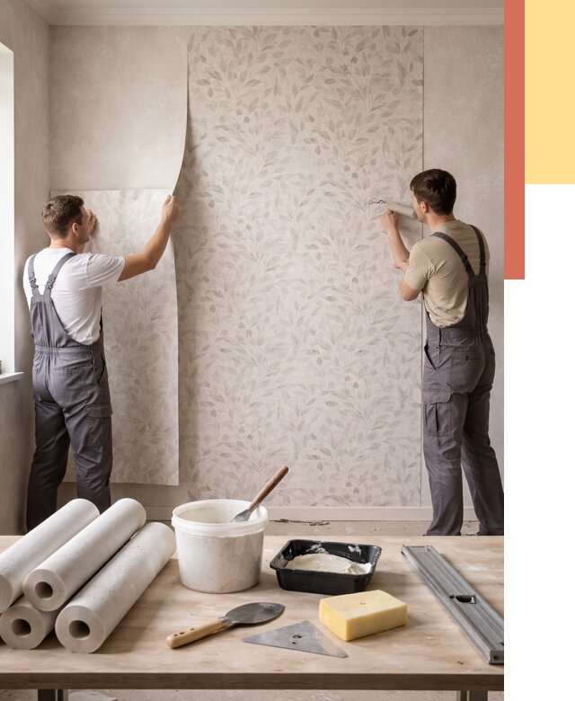 Поклейка обоев с подбором рисунка в Кулебаках от 3607 руб. | ОТДЕЛОЧНИК-Клб - быстро и недорого