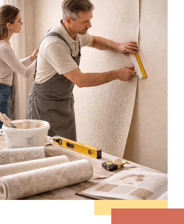 Поклейка обоев с подбором рисунка в Кулебаках