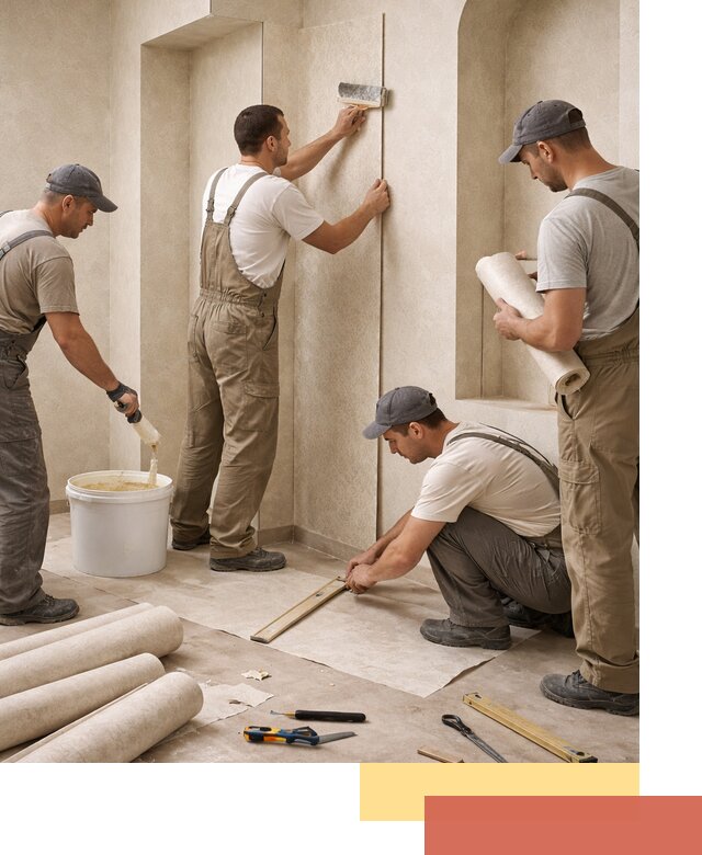 Поклейка обоев на сложные стены и неровные поверхности в Кулебаках