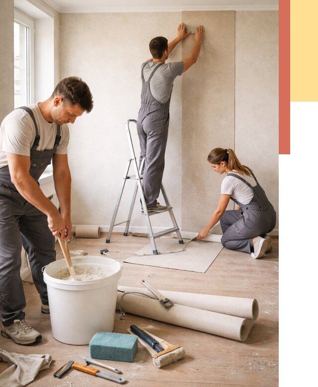 Оклейка стен обоями в Кулебаках от 3607 руб/м2 — быстро и недорого | ОТДЕЛОЧНИК-Клб