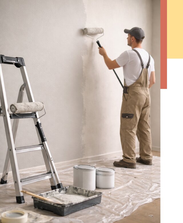 Покраска стен латексной краской в Кулебаках от 4638 руб. за м2 | ОТДЕЛОЧНИК-Клб