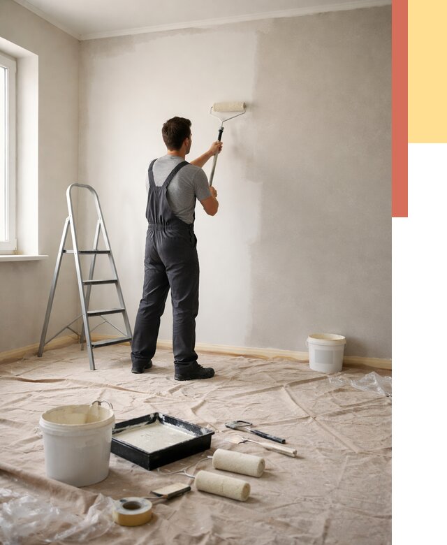 Покраска стен моющейся краской в Кулебаках от 361 руб./м² — быстро и недорого | ОТДЕЛОЧНИК-Клб