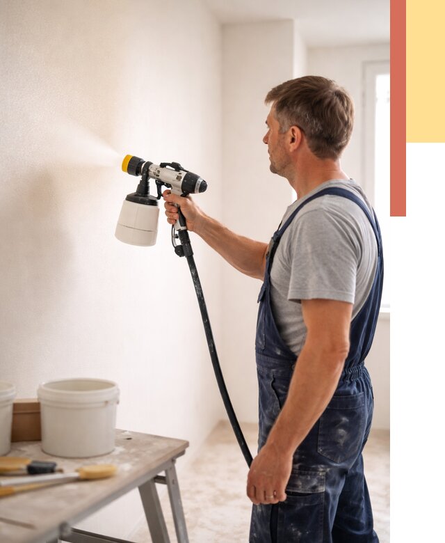 Покраска стен краскопультом в Кулебаках от 7730 руб. — механизированная покраска | ОТДЕЛОЧНИК-Клб