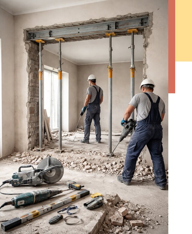 Прорезка проема в стене в Кулебаках от 4638 руб. — быстро и недорого | ОТДЕЛОЧНИК-Клб