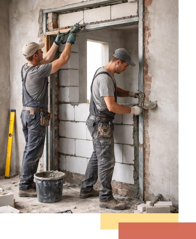 Закладка дверного проема под ключ в Кулебаках: демонтаж, монтаж, отделка