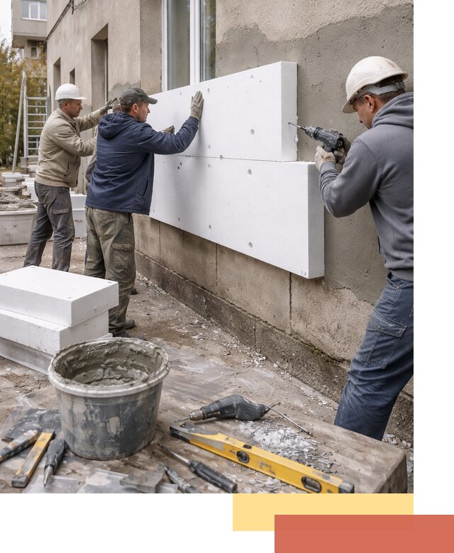 Утепление наружных стен пенопластом в Кулебаках