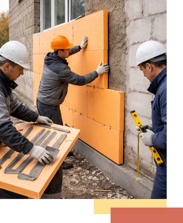 Утепление фасада пеноплексом под ключ в Кулебаках