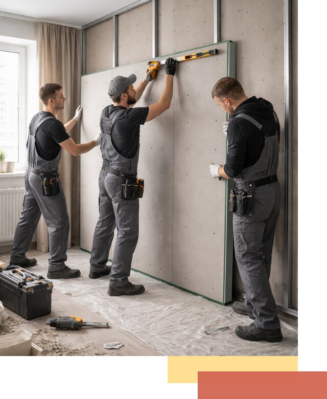 Шумоизоляция стен панелями ЗИПС в Кулебаках для жилых и коммерческих помещений