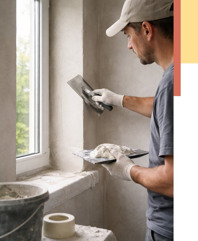 Штукатурка откосов в Кулебаках от 4638 руб/м² — услуги и выравнивание под ключ | ОТДЕЛОЧНИК-Клб