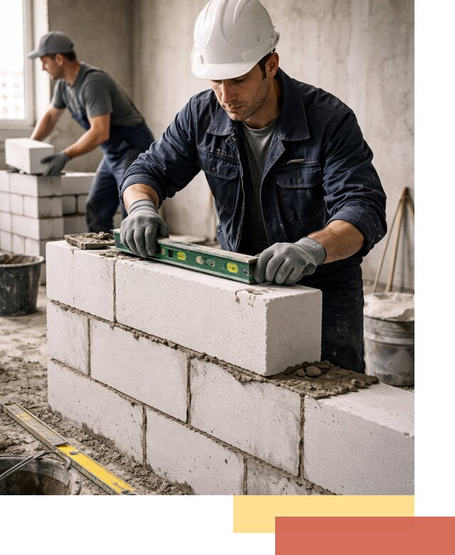 Кладка перегородок из пеноблока под ключ в Кулебаках