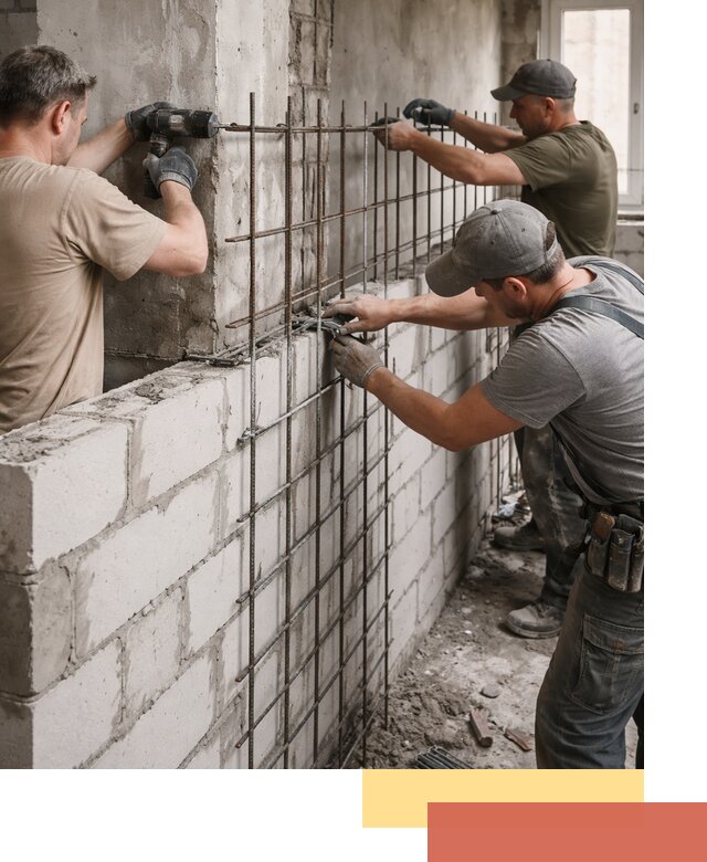 Армирование кладки перегородок в Кулебаках профессионально и надёжно