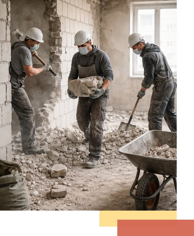 Демонтаж блочных перегородок в Кулебаках быстро и аккуратно