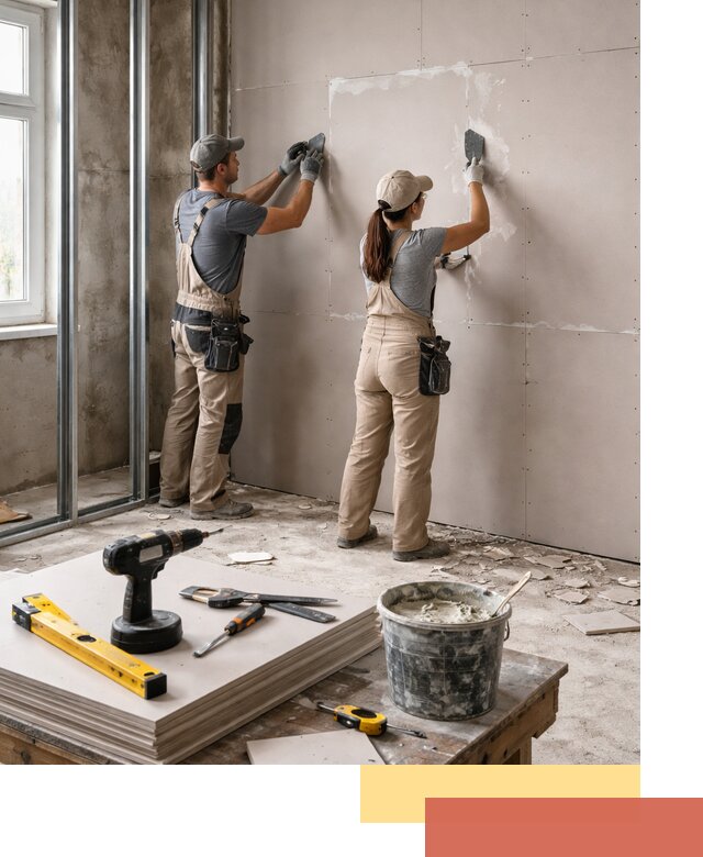 Монтаж двухслойной перегородки из гипсокартона в Кулебаках