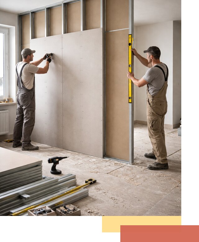 Зонирующая перегородка из гипсокартона под ключ в Кулебаках