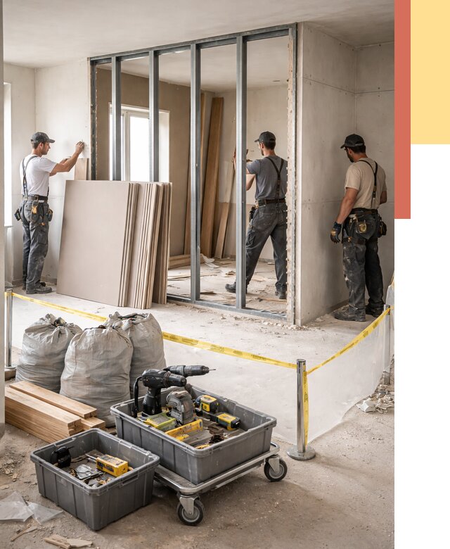 Перенос гипсокартонной перегородки в Кулебаках под ключ от 4638 руб. | Демонтаж и монтаж – ОТДЕЛОЧНИК-Клб