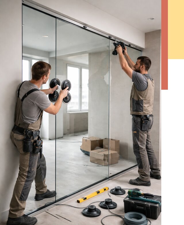 Монтаж стеклянных перегородок в Кулебаках от 6699 руб. | ОТДЕЛОЧНИК-Клб