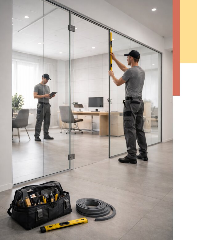 Цельностеклянные перегородки под ключ в Кулебаках от 9791 руб. — монтаж и цены | ОТДЕЛОЧНИК-Клб