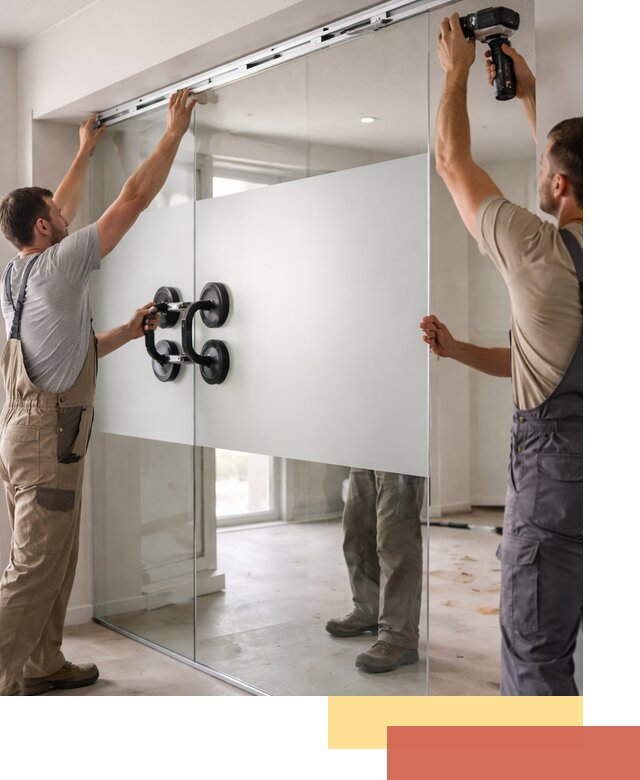 Матовые стеклянные перегородки под ключ в Кулебаках