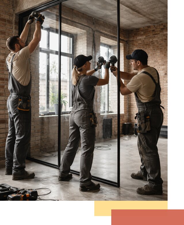 Стеклянные перегородки лофт — изготовление и монтаж в Кулебаках