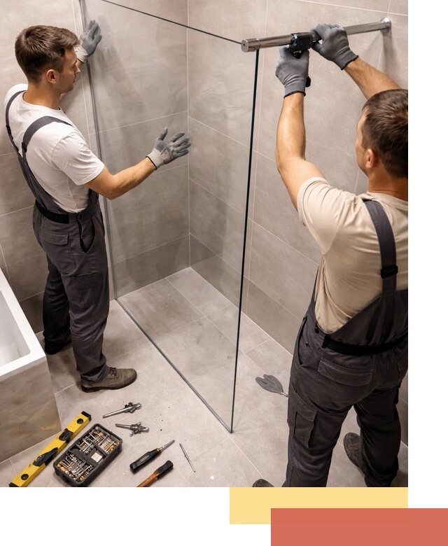 Стеклянные перегородки для душа в Кулебаках — изготовление и монтаж