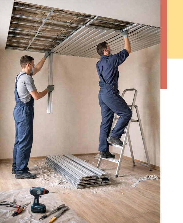 Демонтаж реечного потолка в Кулебаках от 4638 руб. быстро и недорого | ОТДЕЛОЧНИК-Клб