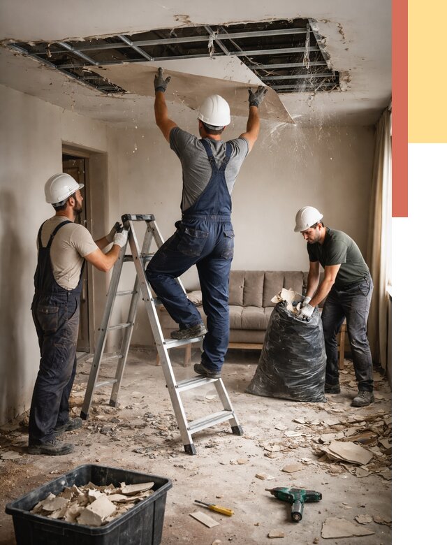 Демонтаж гипсокартонного потолка в Кулебаках от 433 руб. за м2 — ОТДЕЛОЧНИК-Клб