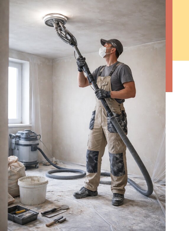 Шлифовка потолка в Кулебаках от 3607 руб. — услуги шлифования потолка | ОТДЕЛОЧНИК-Клб