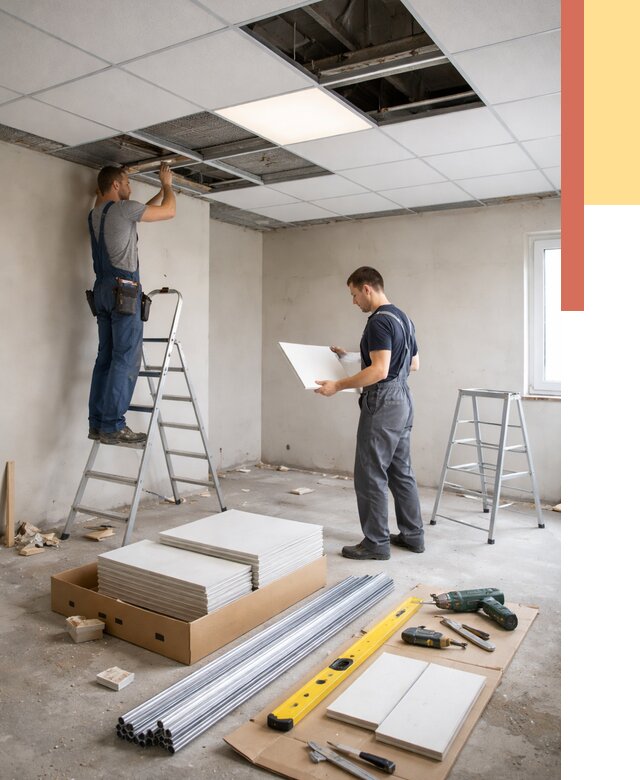 Монтаж потолка армстронг в Кулебаках от 4638 руб/м2 — быстрая установка под ключ | ОТДЕЛОЧНИК-Клб