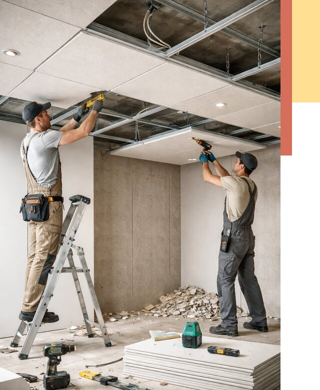 Монтаж акустического потолка в Кулебаках от 6699 руб/м2 — быстро и недорого | ОТДЕЛОЧНИК-Клб