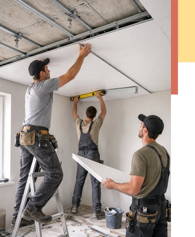 Монтаж потолка из ПВХ панелей в Кулебаках от 3607 руб./м2 — быстро и недорого | ОТДЕЛОЧНИК-Клб