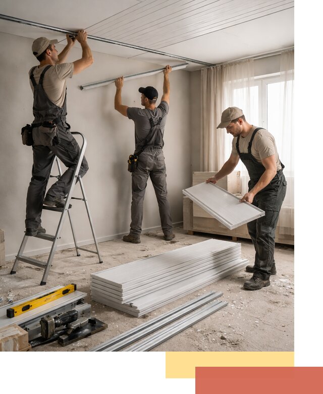 Монтаж потолка из ПВХ панелей в Кулебаках оперативно и качественно