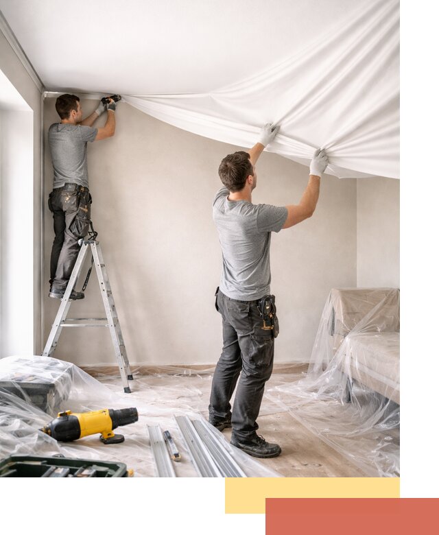 Монтаж тканевого натяжного потолка в Кулебаках недорого и быстро