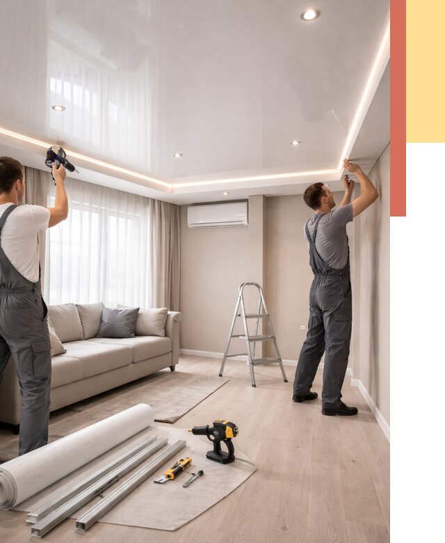 Монтаж глянцевого натяжного потолка в Кулебаках от 773 руб. под ключ | ОТДЕЛОЧНИК-Клб