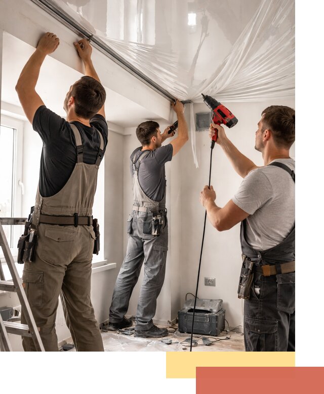 Монтаж глянцевого натяжного потолка в Кулебаках быстро и качественно